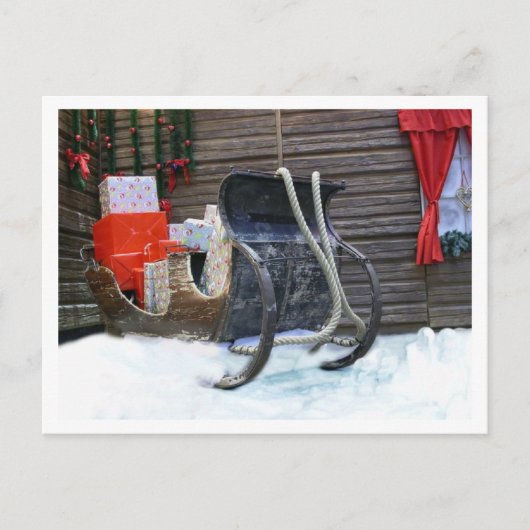  Santa Sleigh Briefkaart (Voorkant)