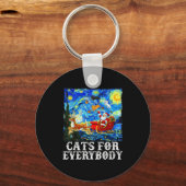 Santa Sleigh Christmas Cats For Everybody Starry N Sleutelhanger (Voorkant)
