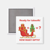 Santa Sleigh Christmas Gifts Math Addition Game Ma Magneet (Voorkant / Achterkant)