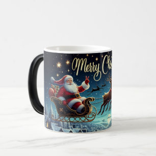 Santa Sleigh Christmas Mok Design