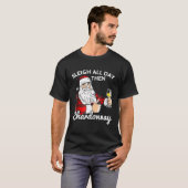 Santa Sleigh de hele dag daarna Chardonnay Kerstwi T-shirt (Voorkant volledig)
