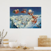 SANTA & SLEIGH door SHARON SHARPE Poster (Keuken)
