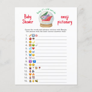 Santa sleigh - Emoji afbeelding spel baby shower