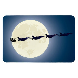 Santa, Sleigh en F-16 Jets militaire kerst Magneet