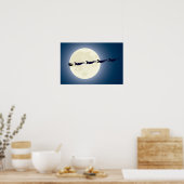 Santa, Sleigh en F-16 Jets militaire kerst Poster (Keuken)