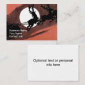 Santa Sleigh en Reindeer Silhouette Visitekaartje (Voorkant / Achterkant)