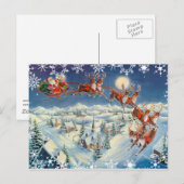 SANTA, SLEIGH EN REINDEER, VAN SHARON SHARPE FEESTDAGENKAART (Voorkant / Achterkant)