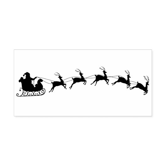 Santa Sleigh en rendier Rubberstempel (Afrduk)