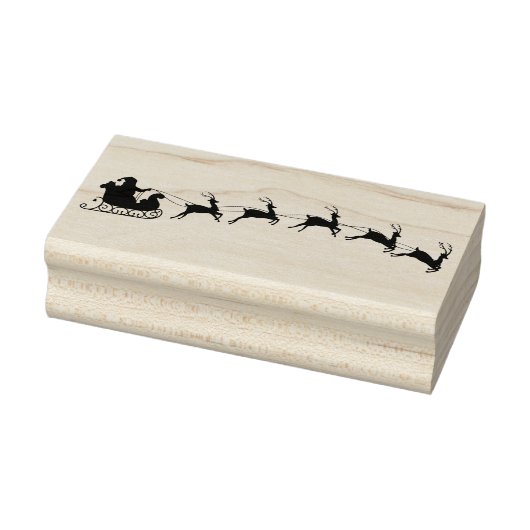 Santa Sleigh en rendier Rubberstempel (Stempel)