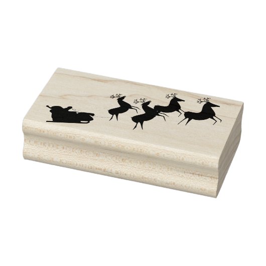 Santa Sleigh en rendier Rubberstempel (Stempel)
