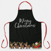 Santa Sleigh en rendier Schort (Voorkant)