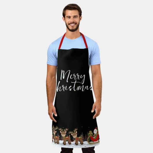 Santa Sleigh en rendier Schort (Gedragen)