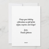 Santa sleigh en rendieren grappige kerst feestdagenkaart (Achterkant)