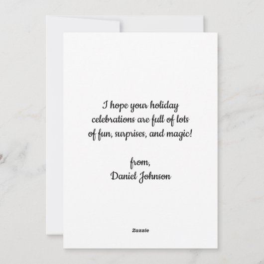 Santa sleigh en rendieren grappige kerst feestdagenkaart (Achterkant)