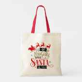 Santa sleigh en rendieren grappige kerst tote bag (Achterkant)