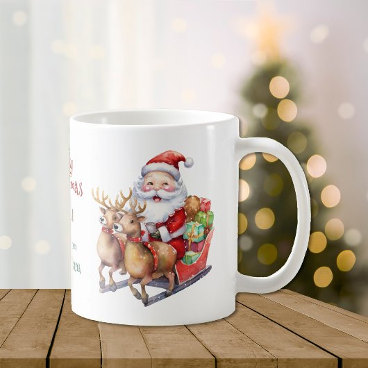 Santa Sleigh en rendieren Kinder Koffiemok