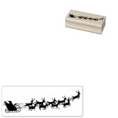  Santa Sleigh en rendieren Rubberstempel (Gestempeld)