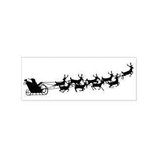 Santa Sleigh en rendieren Rubberstempel