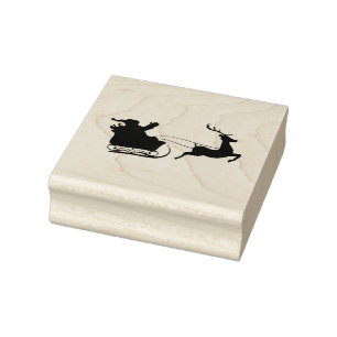 Santa Sleigh en rendieren Rubberstempel