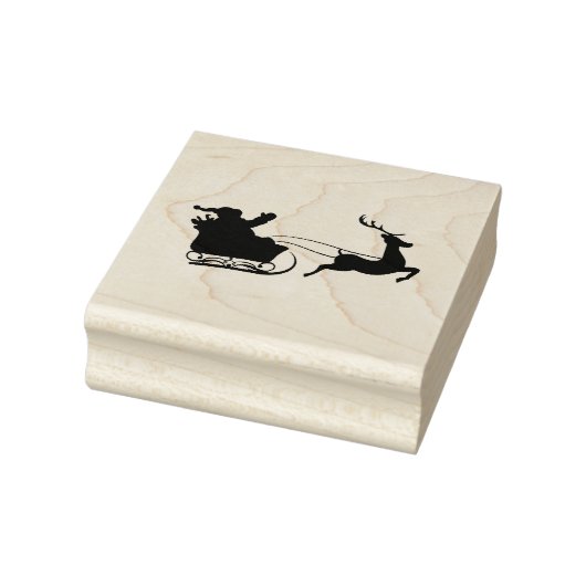 Santa Sleigh en rendieren Rubberstempel (Stempel)