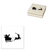 Santa Sleigh en rendieren Rubberstempel (Gestempeld)