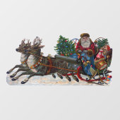 Santa sleigh en rendieren venster cling raamsticker (Vel)