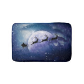 Santa Sleigh | Fantasy Galaxy Kerstnacht Sky Badmat (Voorkant)