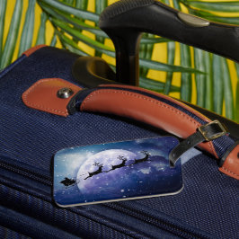 Santa Sleigh | Fantasy Galaxy Kerstnacht Sky Bagagelabel