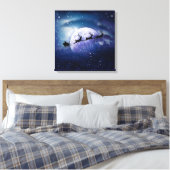Santa Sleigh | Fantasy Galaxy Kerstnacht Sky Canvas Afdruk (Insitu (Slaapkamer))