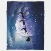 Santa Sleigh | Fantasy Galaxy Kerstnacht Sky Fleece Deken (Voorkant)