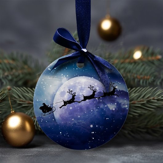 Santa Sleigh | Fantasy Galaxy Kerstnacht Sky Keramisch Ornament