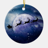 Santa Sleigh | Fantasy Galaxy Kerstnacht Sky Keramisch Ornament (Voorkant)