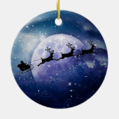 Santa Sleigh | Fantasy Galaxy Kerstnacht Sky Keramisch Ornament (Achterkant)