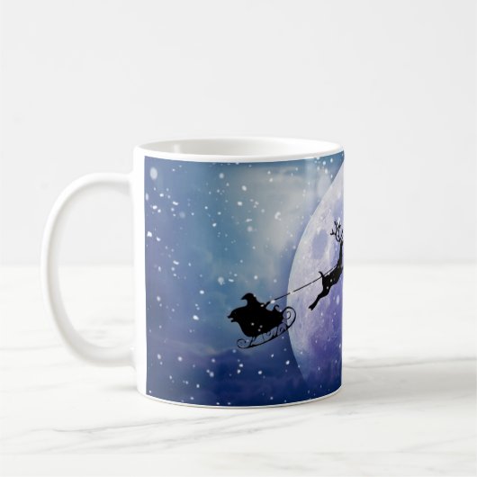 Santa Sleigh | Fantasy Galaxy Kerstnacht Sky Koffiemok (Links)