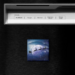 Santa Sleigh   Fantasy Galaxy Kerstnacht Sky Magneet