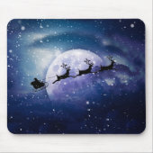 Santa Sleigh | Fantasy Galaxy Kerstnacht Sky Muismat (Voorkant)