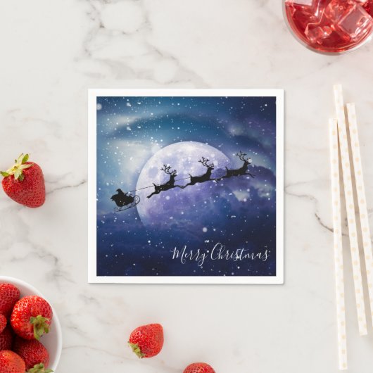Santa Sleigh | Fantasy Galaxy Kerstnacht Sky Servet (Insitu)