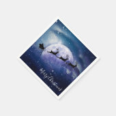 Santa Sleigh | Fantasy Galaxy Kerstnacht Sky Servet (Hoek)