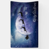 Santa Sleigh | Fantasy Galaxy Kerstnacht Sky Spandoek (Verticaal)