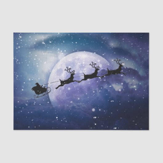 Santa Sleigh | Fantasy Galaxy Kerstnacht Sky Tissuepapier (Voorkant)