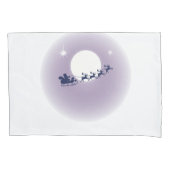 Santa Sleigh Flying Rendier Moonlight Sky Scène Kussensloop (Voorkant)