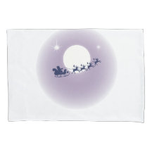 Santa Sleigh Flying Rendier Moonlight Sky Scène