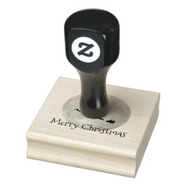 Santa Sleigh Full Moon Kerstmis Art Stamp Rubberstempel