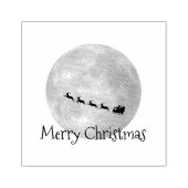 Santa Sleigh Full Moon Kerstmis Art Stamp Rubberstempel (Afrduk)