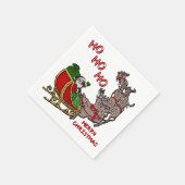 Santa Sleigh HoHoHo Merry Kerstmis Napkins Servet (Hoek)