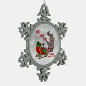 Santa Sleigh HoHoHo Merry kerstversiering Tin Sneeuwvlok Ornament (Links)