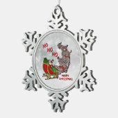 Santa Sleigh HoHoHo Merry kerstversiering Tin Sneeuwvlok Ornament (Rechts)