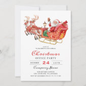 Santa Sleigh Holiday Corporate Kerstparty Kaart (Voorkant)