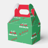 Santa Sleigh Holiday Green Favor Box Bedankdoosjes (Achterkant)