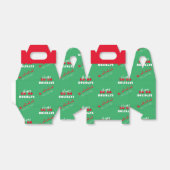 Santa Sleigh Holiday Green Favor Box Bedankdoosjes (Uitgevouwen)